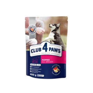 CLUB 4 PAWS DOG ALL BREED PUPPY WITH CHICKEN – Пълноценна, премиум храна за малки кученца от всички породи 14 кг.