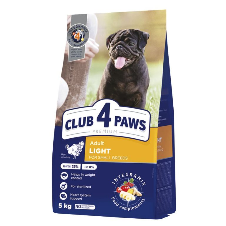 CLUB 4 PAWS DOG MINI ADULT LIGHT/STERILISED 5 KG – храна за кастрирани кучета