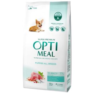 OPTIMEAL DOG PUPPY WITH TURKEY Супер премиум храна за кучета от малки породи с патешко 12 кг.
