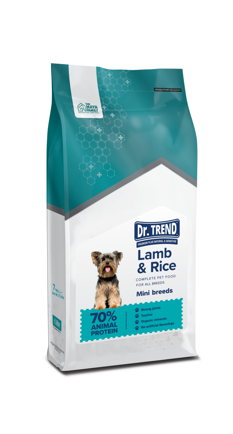 DR. TREND ADULT SMALL BREED LAMB 7 KG – Храна за дребна порода кучета с агнешко и ориз
