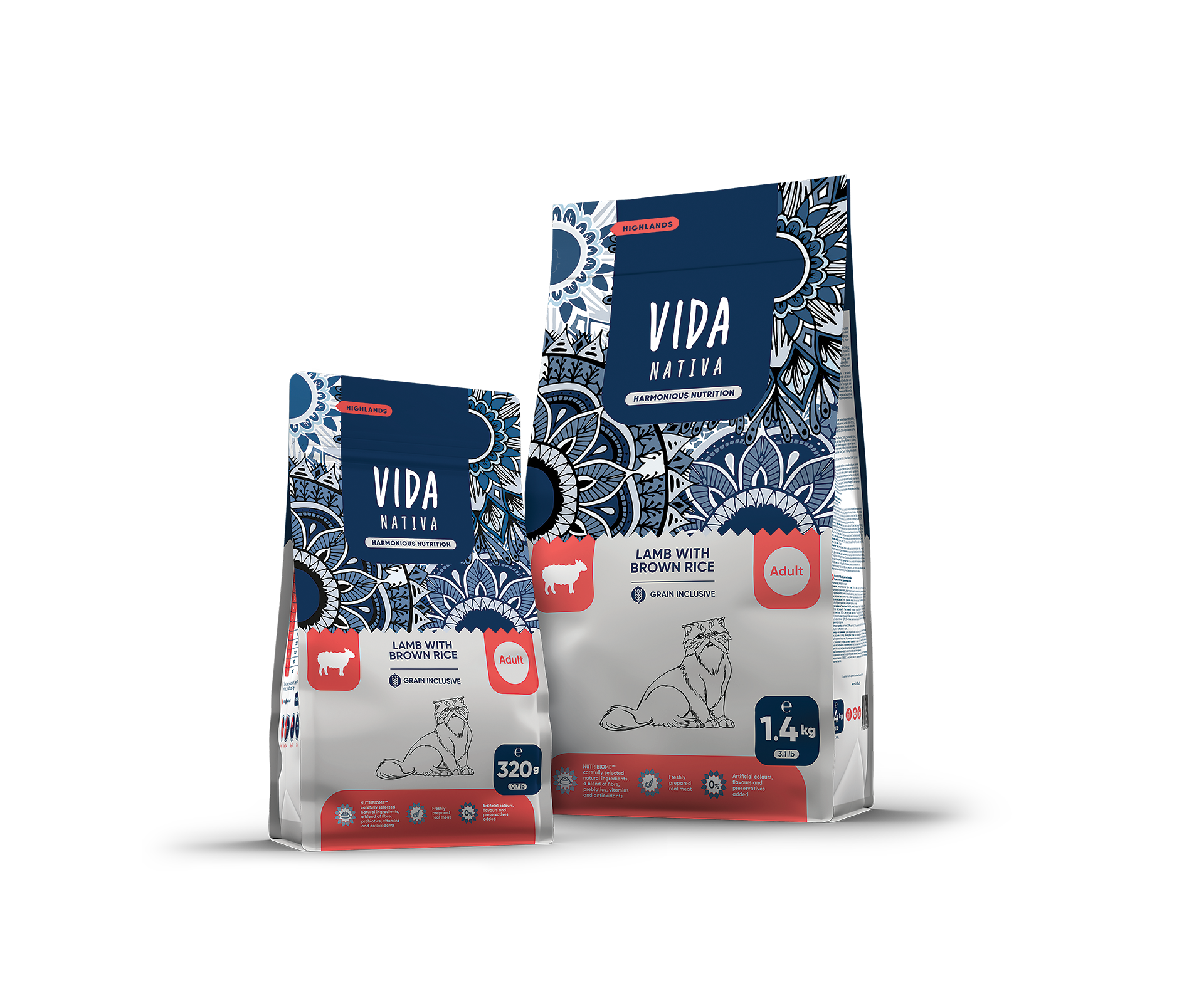 VIDA CAT NATIVA HIGHLANDS ADULT LAMB WITH BROWN RICE 7 KG – Храна за котки с агнешко и кафяв ориз