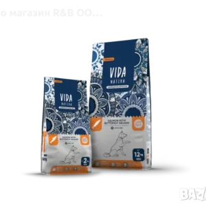 VIDA NATIVA GRAIN FREE Храна за срадни и едри породи кучета без зърнени добавки със сьомга и тиква за средни и едри породи кучета 12 кг.